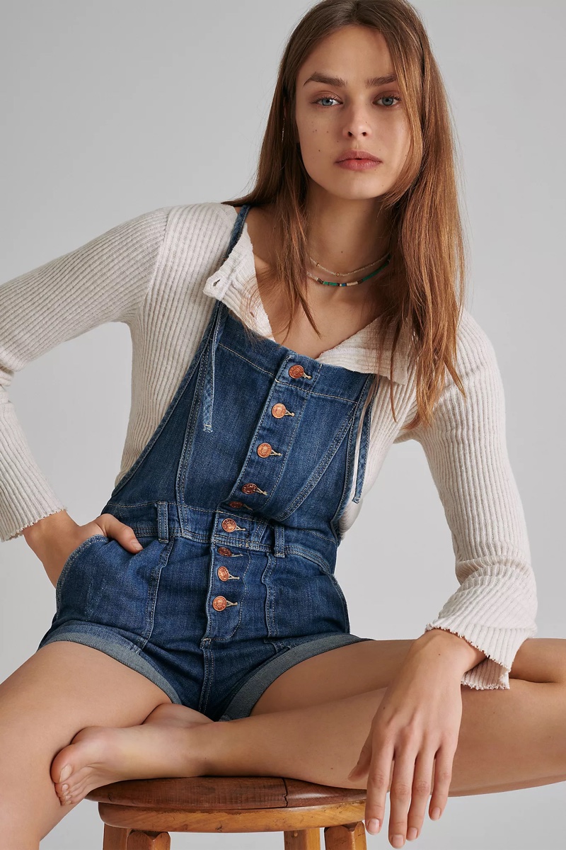 Pilcro and the Letterpress Everyday Short Overalls $128