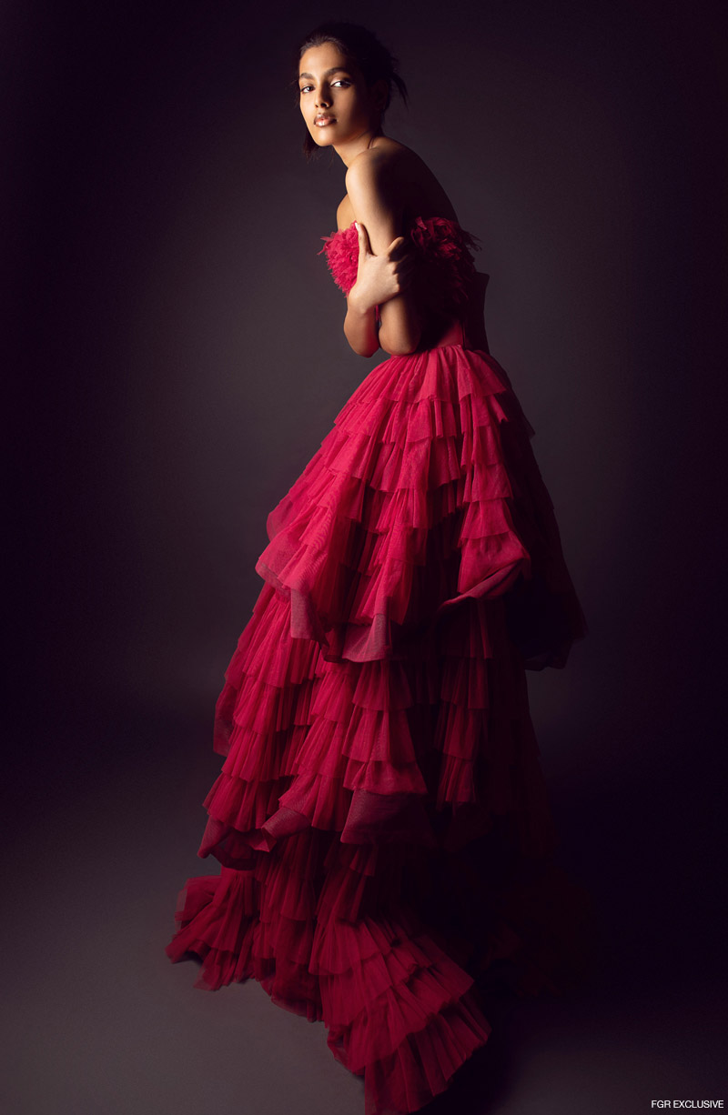 Red Gown Ambika Lal. Photo: Kay Sukumar