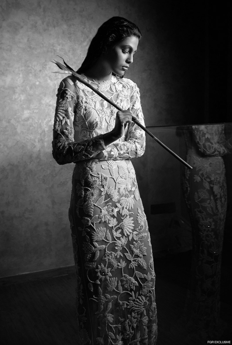 White Sheer Embellished Gown Manishii. Photo: Kay Sukumar