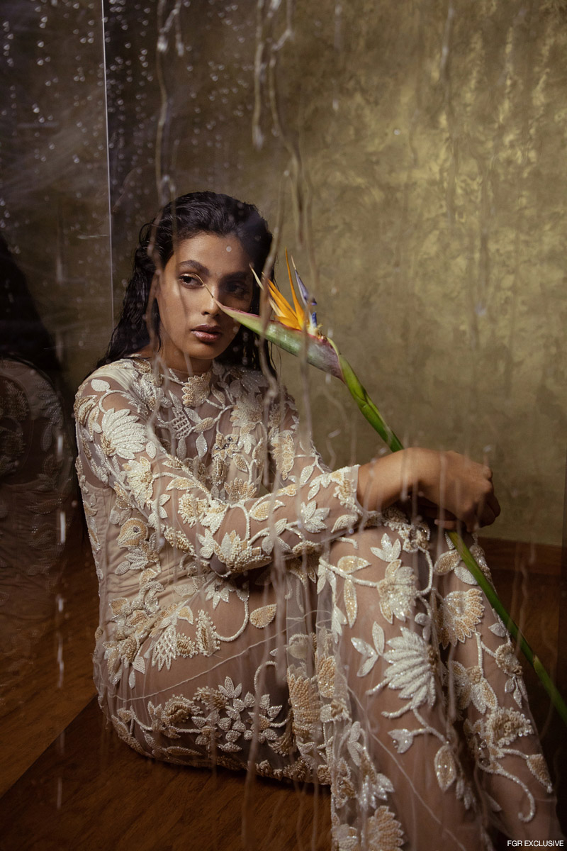 White Sheer Embellished Gown Manishii. Photo: Kay Sukumar