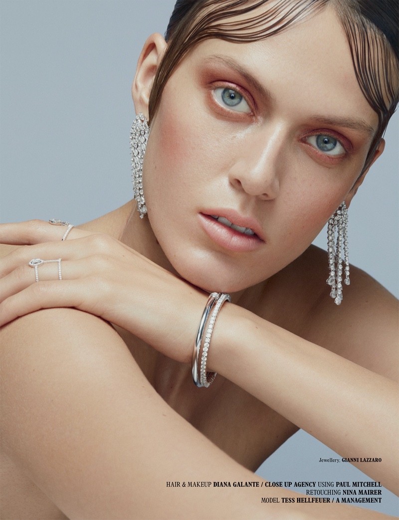 Tess Hellfeuer Sparkles in Luxe Gems for L'Officiel Singapore