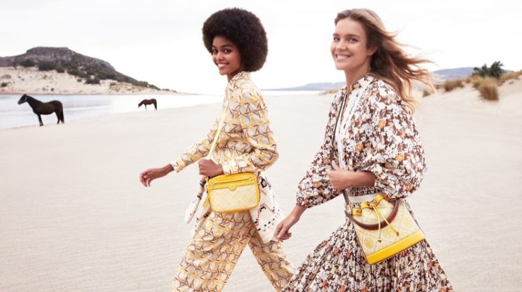 Natalia Vodianova and Blesnya Minher star in Tory Burch spring-summer 2021 campaign.