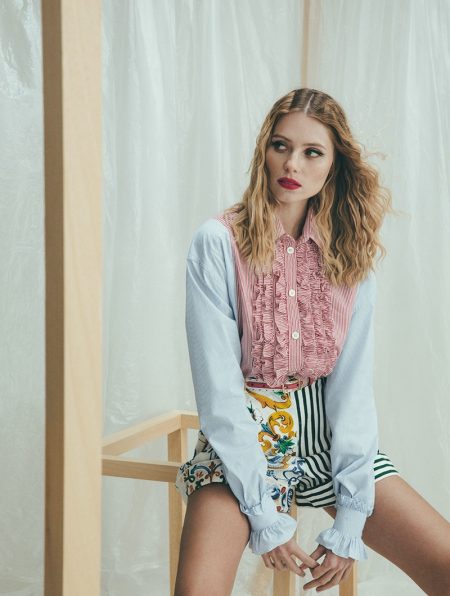 Vika Falileeva Poses in New Season Designs for Woman Spain Vika Falileeva Poses in New Season Designs for Woman Spain