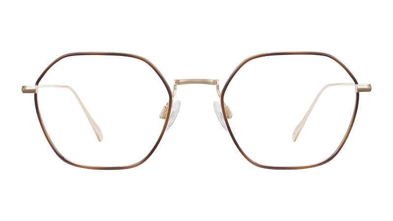 Warby Parker Stellan Glasses in Polished Gold with Oak Barrel $195