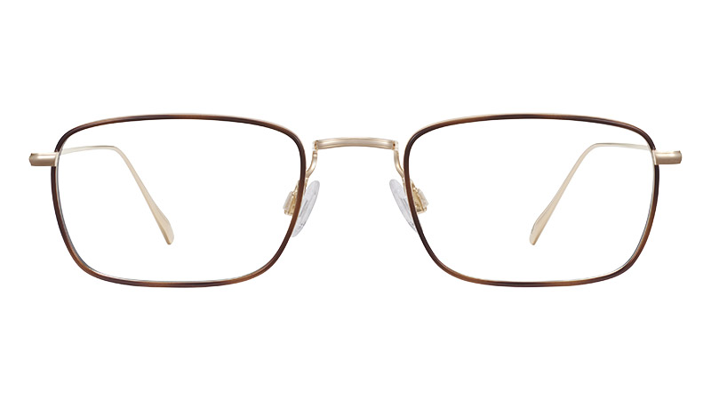 Warby Parker Stephens Glasses in Polished Gold with Oak Barrel $195