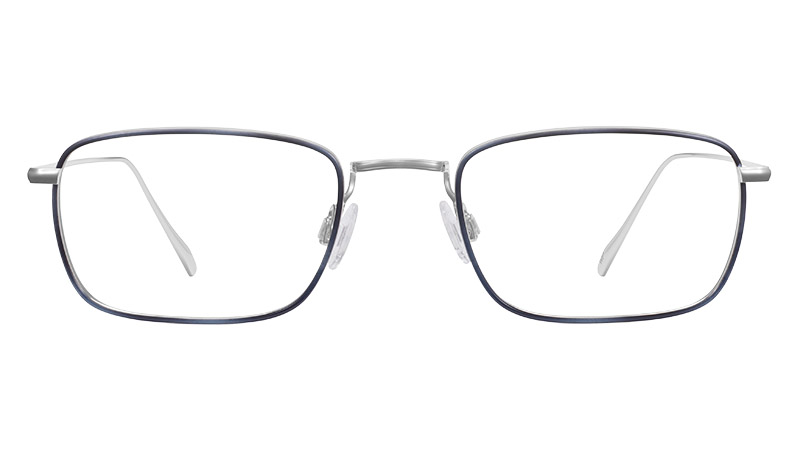 Warby Parker Stephens Glasses Polished Silver Belize Blue