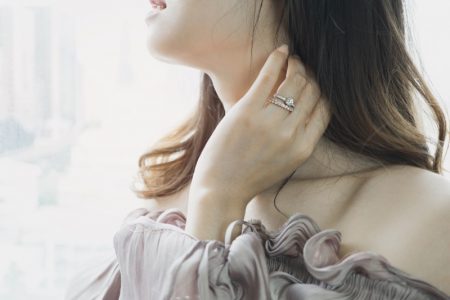 The Best Engagement Rings for 2021 Woman Cropped Image Stacked Diamond Rings