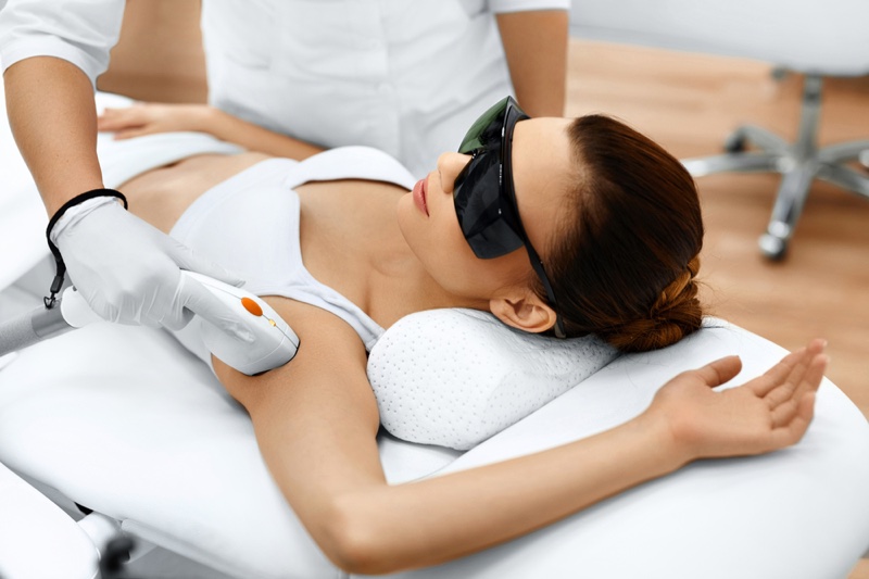 Woman Laser Hair Removal Armpit