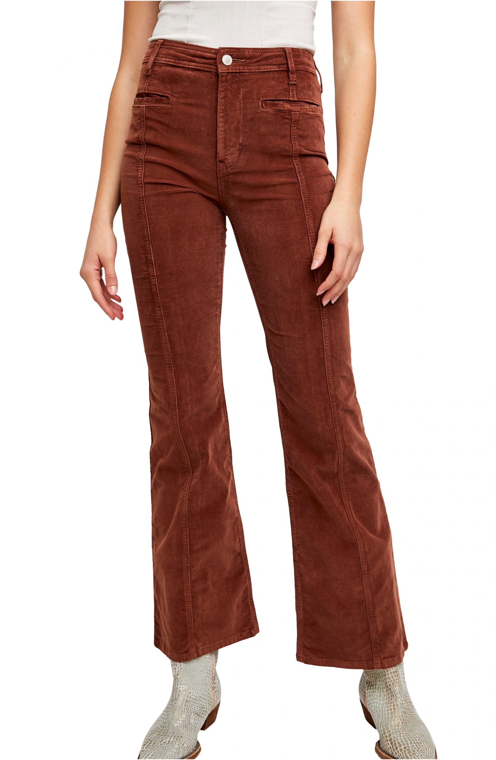 Women’s Free People High Waist Corduroy Flare Leg Pants, Size 27 ...