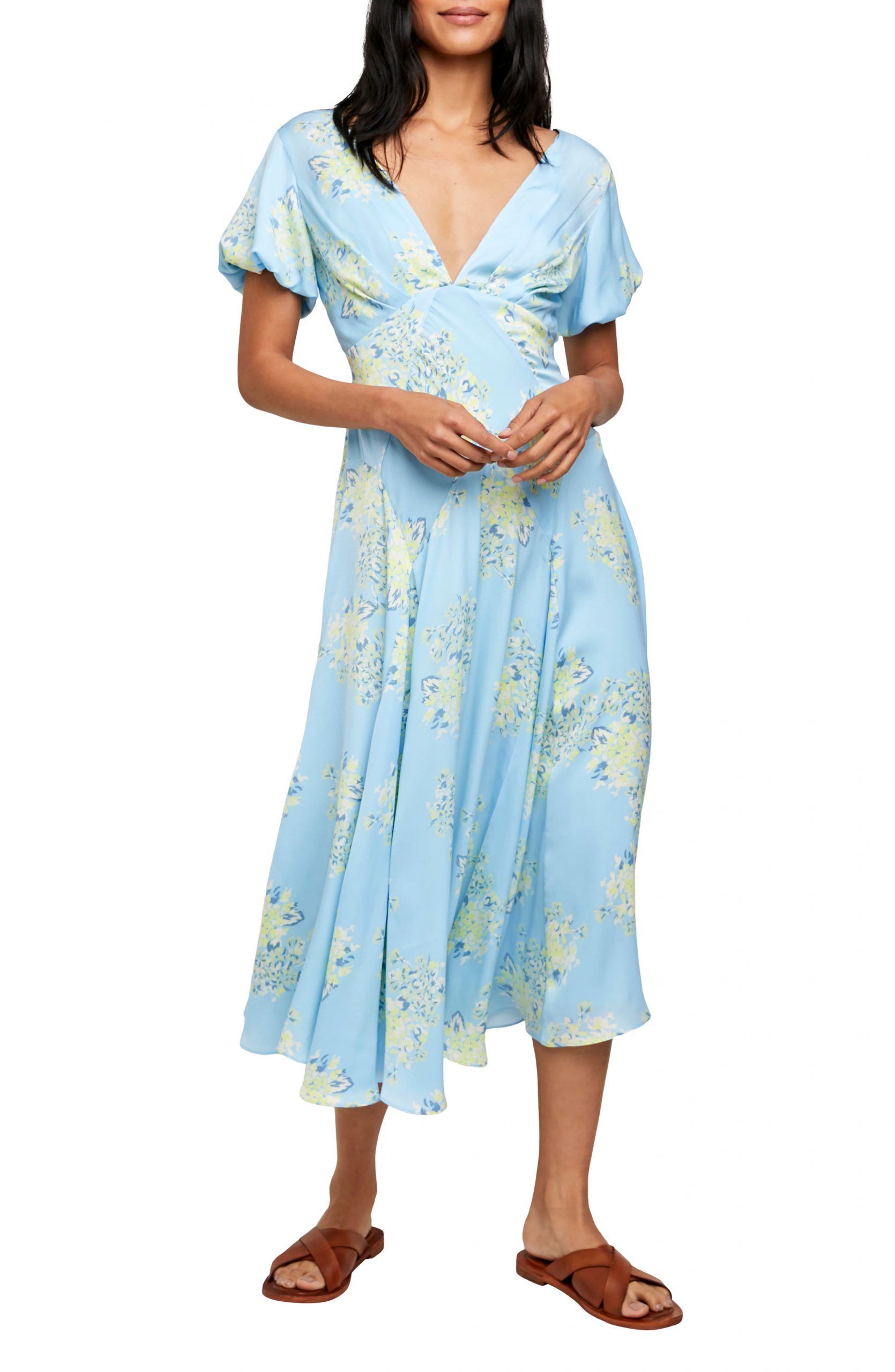Women’s Free People Laura Floral Maxi Dress, Size X-Small - Blue ...