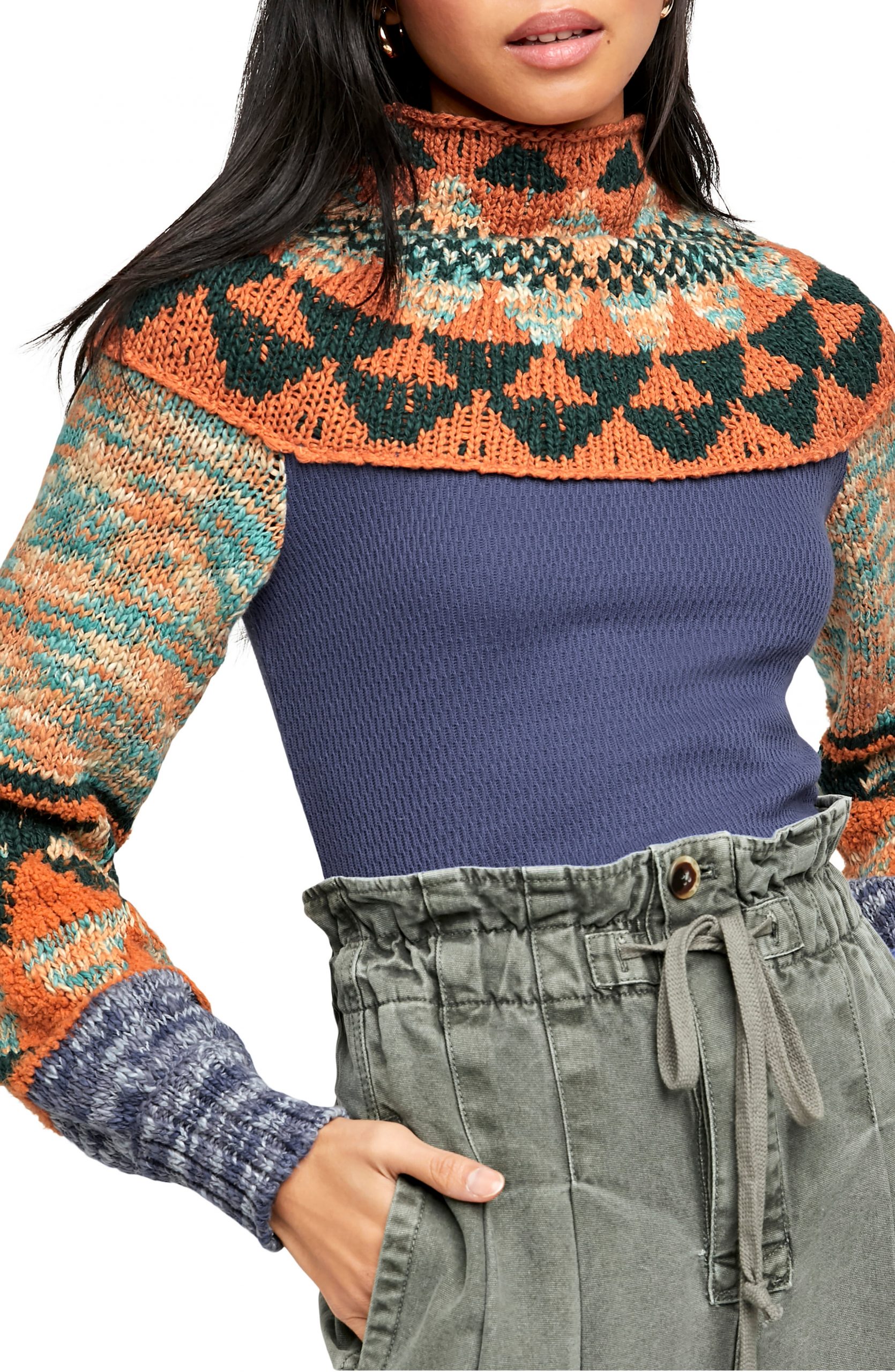 free people lala mock neck top