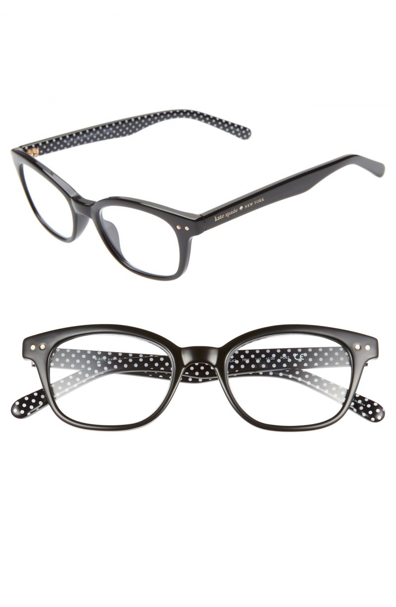 Women's Kate Spade New York Rebecca 47mm Reading Glasses - Black Polka Dot