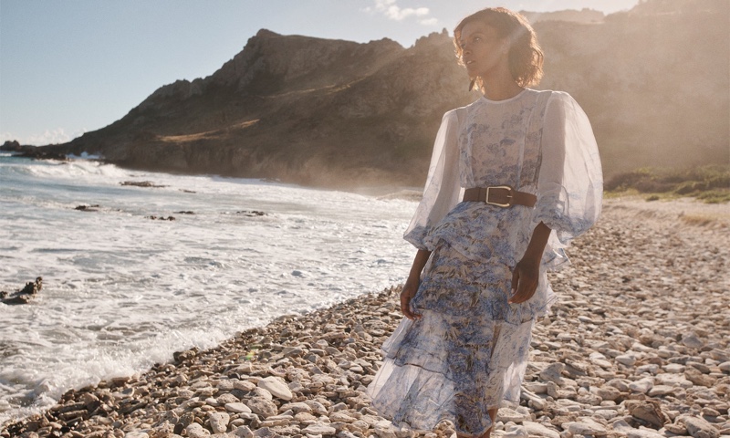 Liya Kebede poses for Zimmermann spring 2021 campaign.