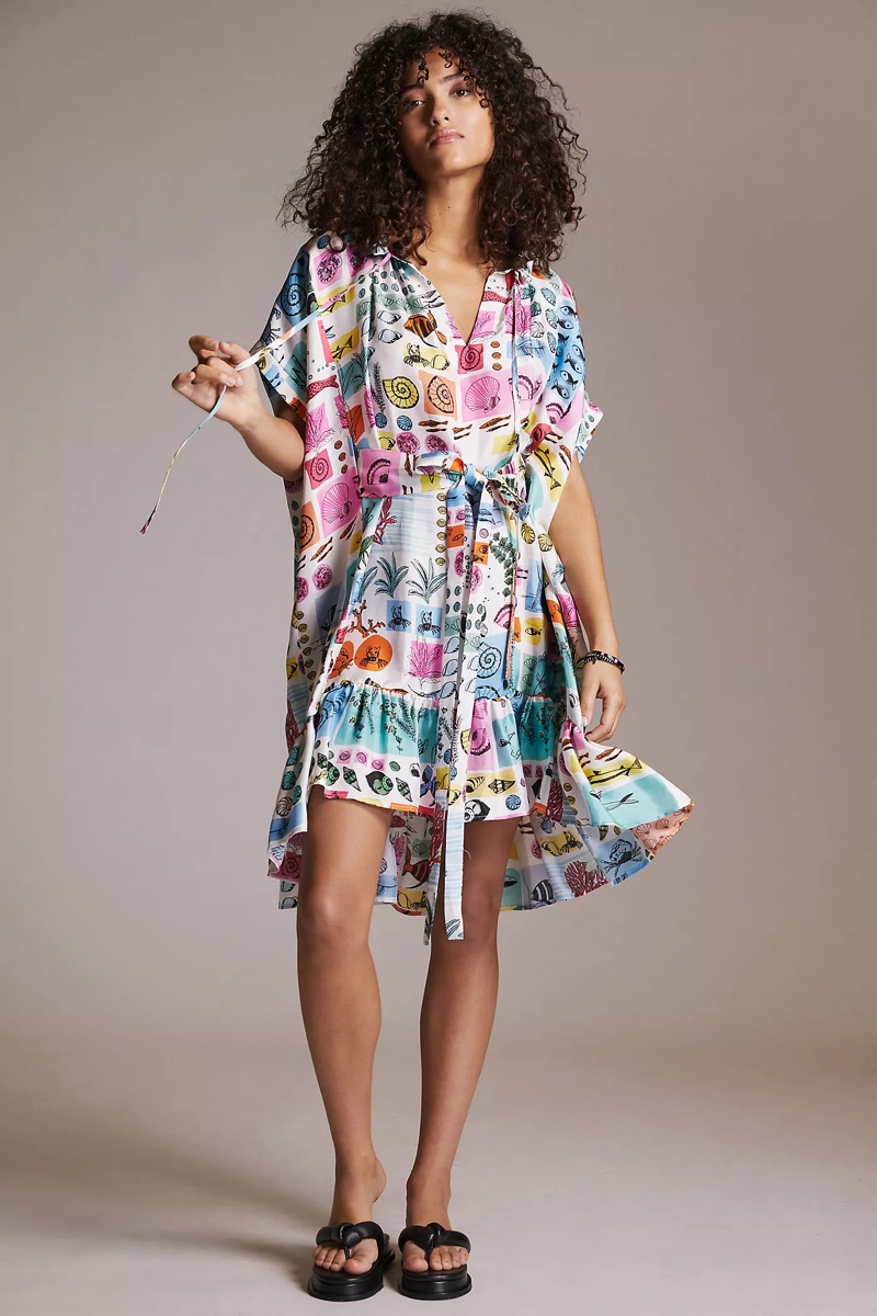Beatrice B Abstract Silk Mini Dress $562.50