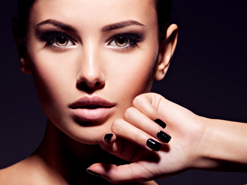 Beauty Makeup False Eyelashes Black Manicure Nail Polish