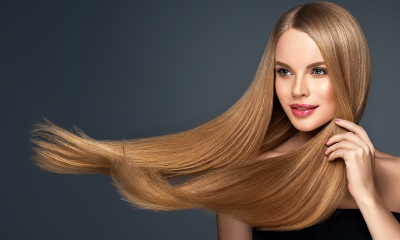 Blonde Model Long Hair Glamorous