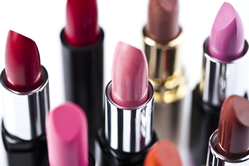 Closeup Selection Lipsticks Different Colors