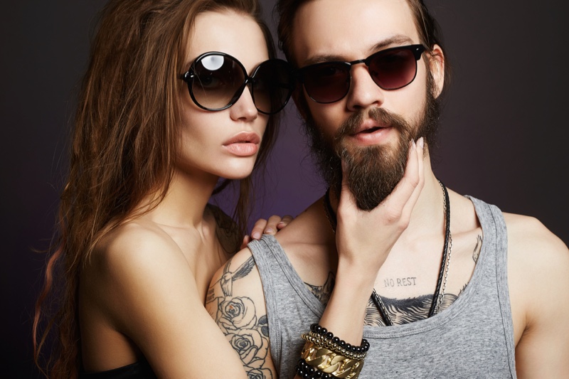 Couple Model Man Woman Sunglasses Jewelry Cool Style