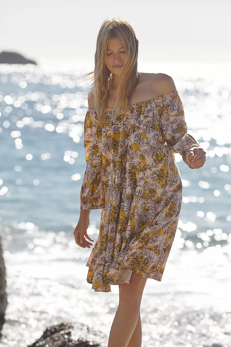 Daily Practice Anthropologie Mollie Tunic Dress in Floral Print $98