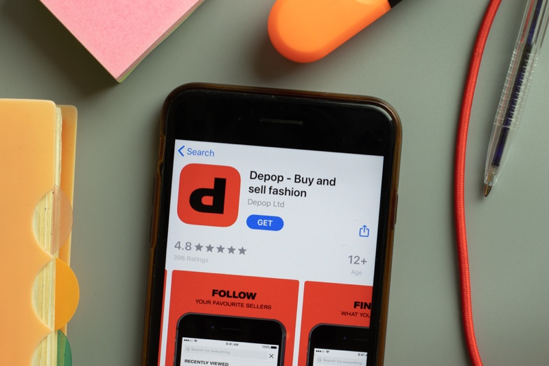 Depop Fashion App Phone Screen