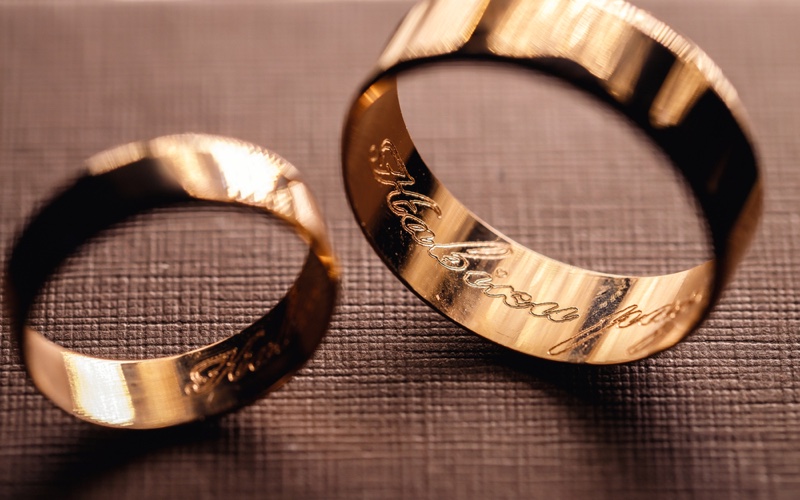 Engraved Wedding Rings Words