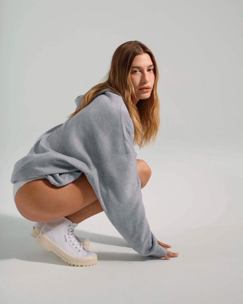 Superga taps Hailey Bieber for spring-summer 2021 campaign.