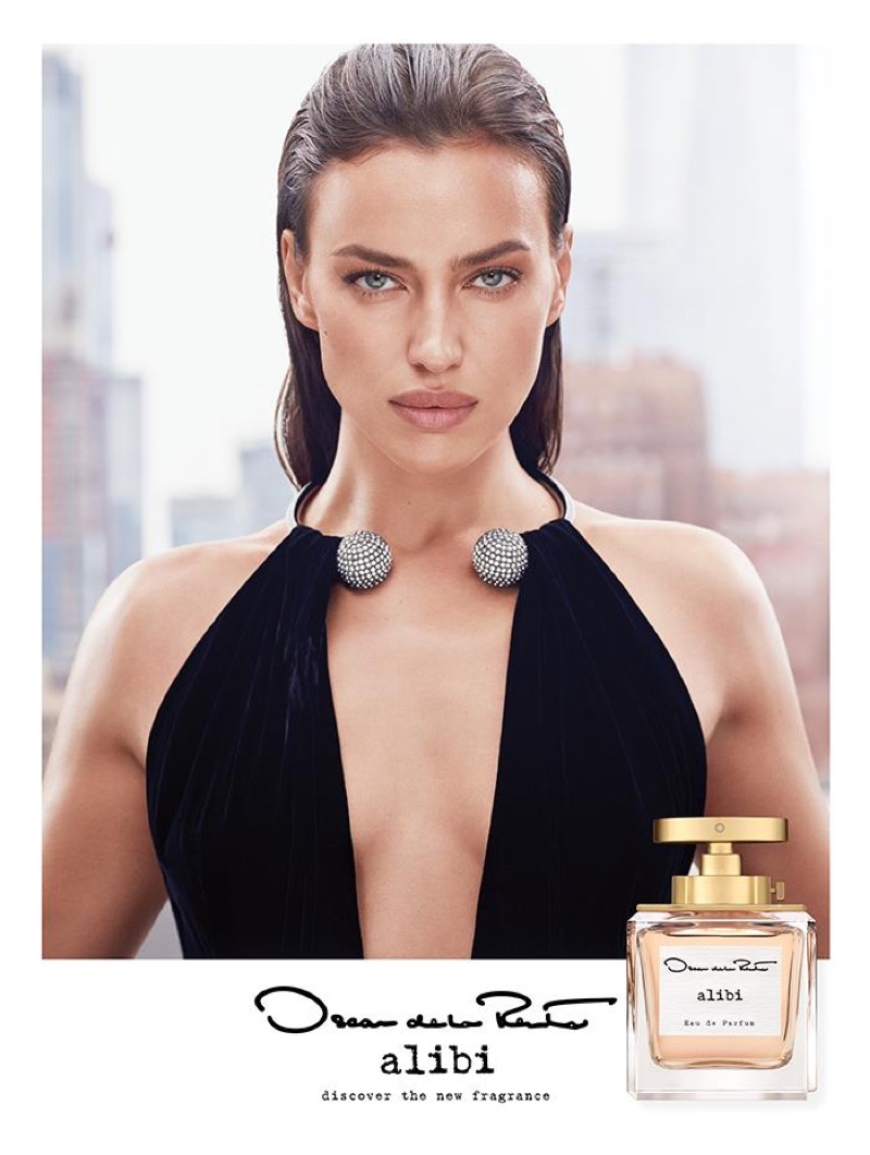 Irina Shayk stars in Oscar de la Renta Alibi fragrance campaign.