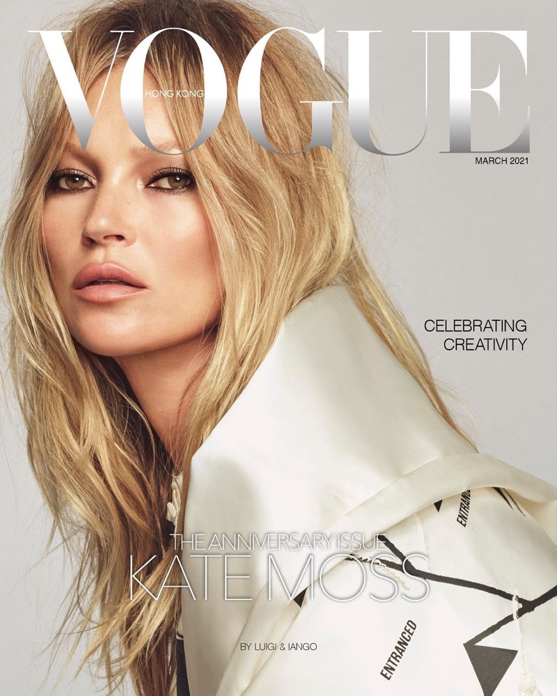 Kate Moss on Vogue Hong Kong March 2021 Cover.