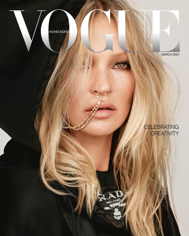 Satire radar Søgemaskine markedsføring Kate Moss for Vogue Hong Kong March 2021