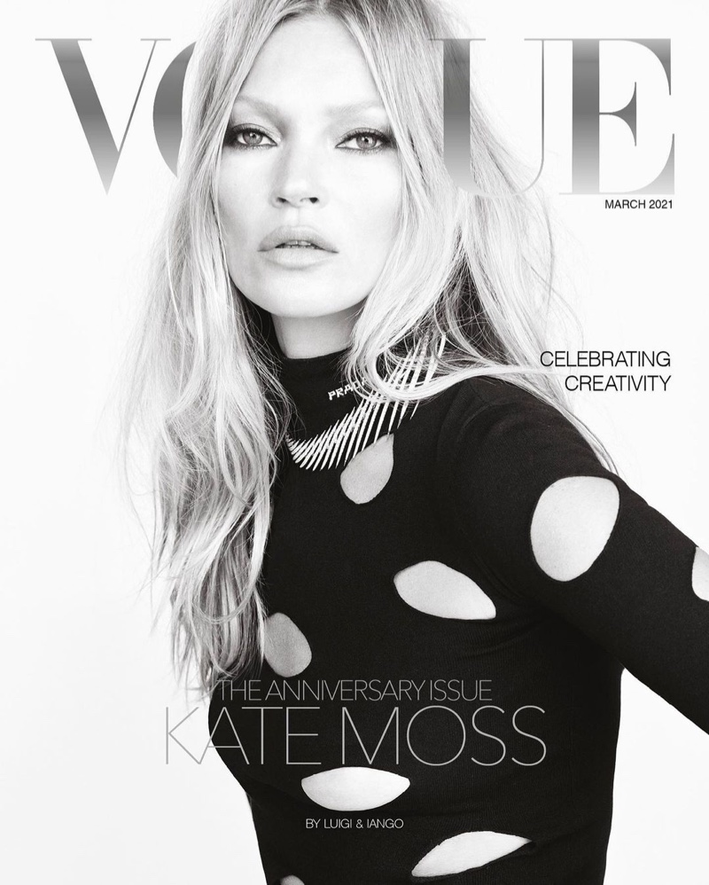 Kate Moss on Vogue Hong Kong March 2021 Cover.