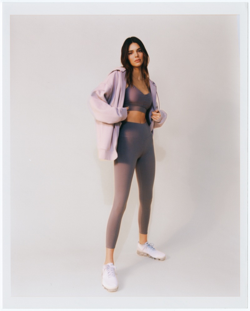 Kendall Jenner poses for Alo Yoga.