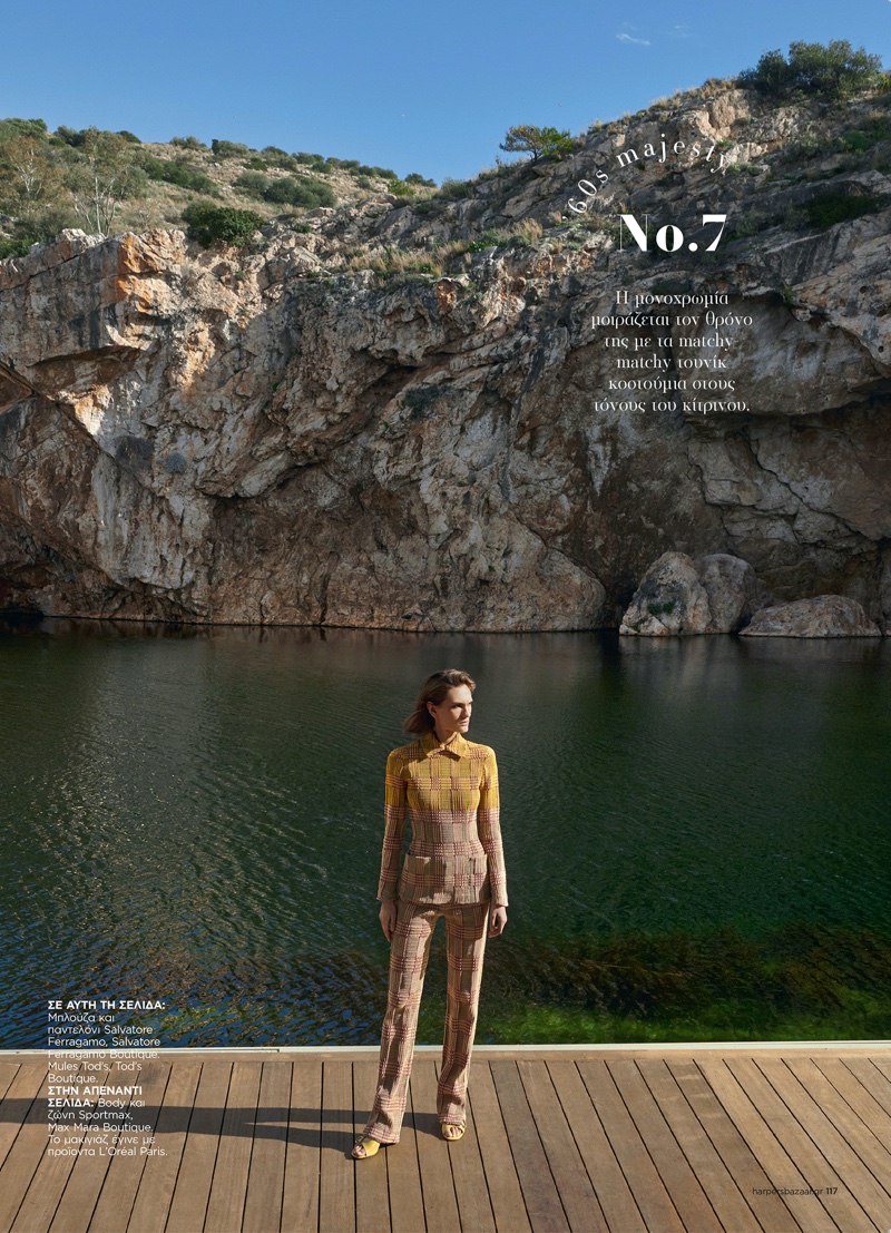 Mariia Khlyvniuk Poses in Effortlessly Chic Looks for Harper's Bazaar Greece