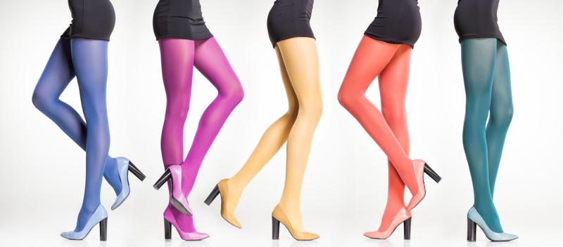 Models Legs Colorful Tights Collage