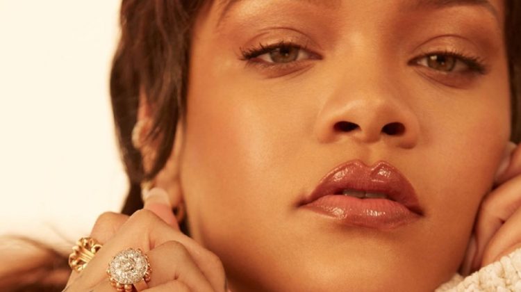 Rihanna poses for Fenty Beauty Eaze Drop campaign.