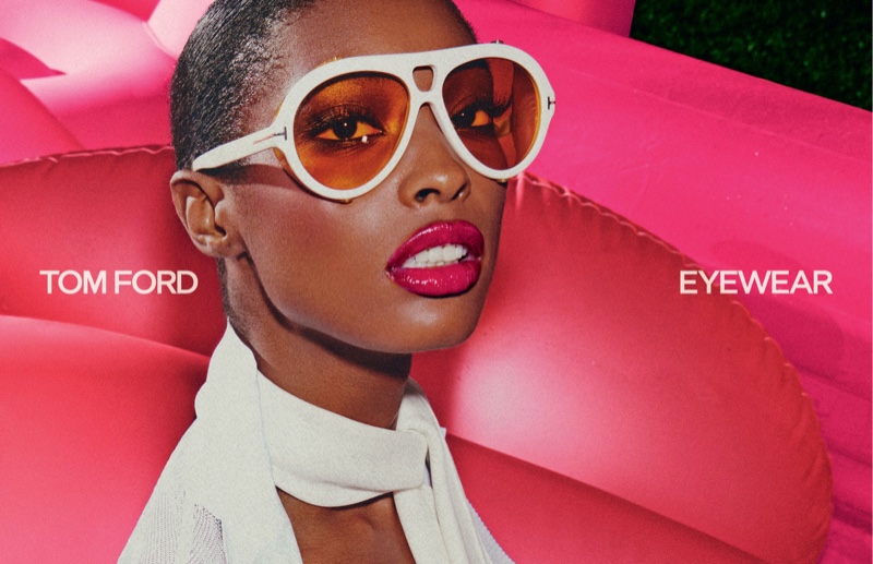 Makala Johnson gets her closeup in Tom Ford Eyewear spring-summer 2021 campaign.