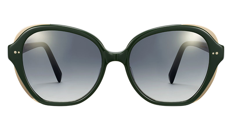 Warby Parker Adeline Sunglasses in Forest Green with Polished Gold $145