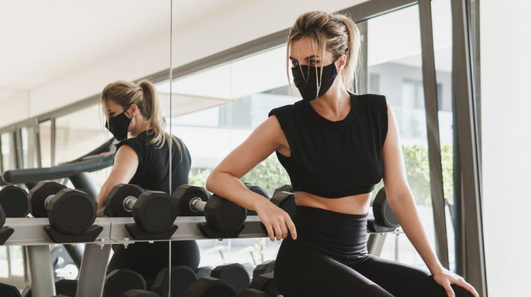 Woman at Gym in Mask