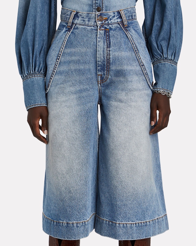 Zimmermann Vintage Stone Denim Bermuda Shorts $425