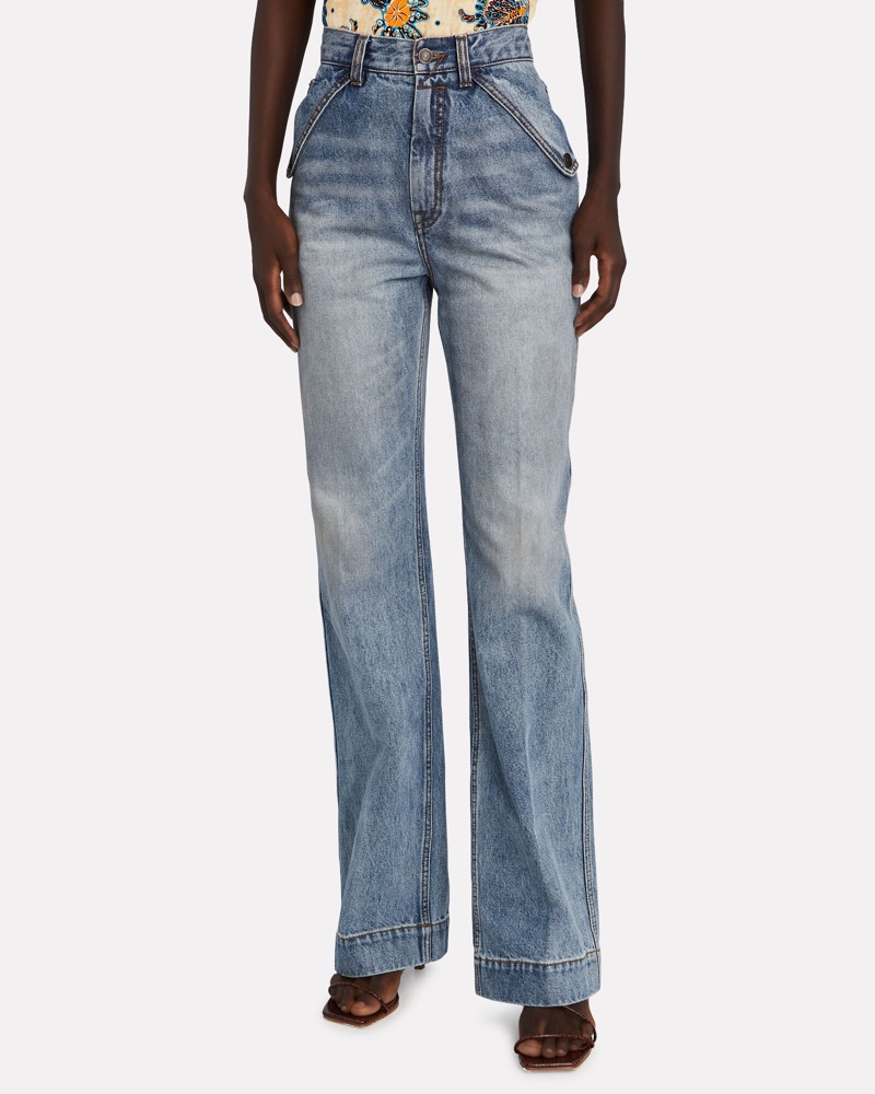 Zimmermann Vintage Stone Pocket Flare Jeans $575