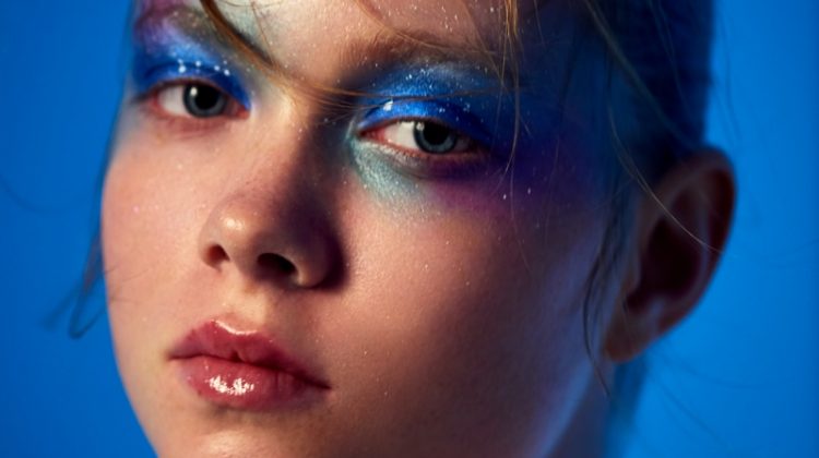 Albina Hlukh Shines in Glitter Beauty for L’Officiel Baltic