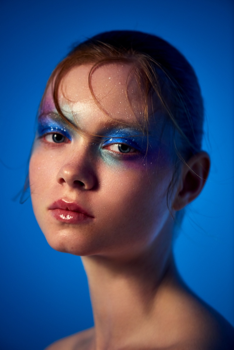 Albina Hlukh Shines in Glitter Beauty for L'Officiel Baltic