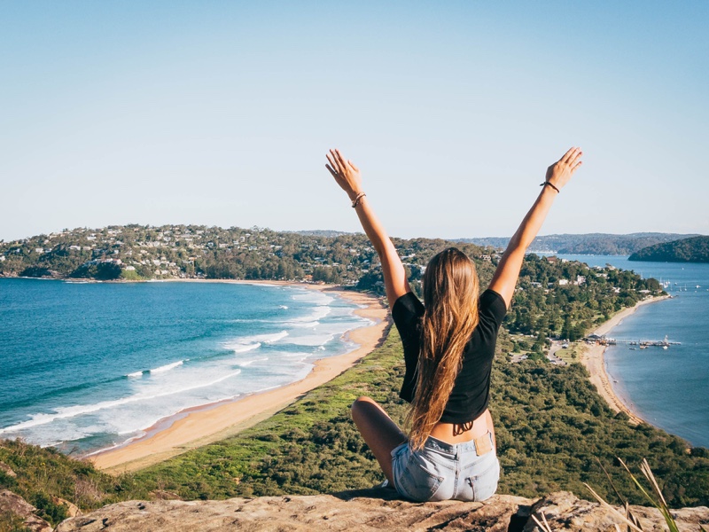 Back Girl Palm Beach Sydney Australia