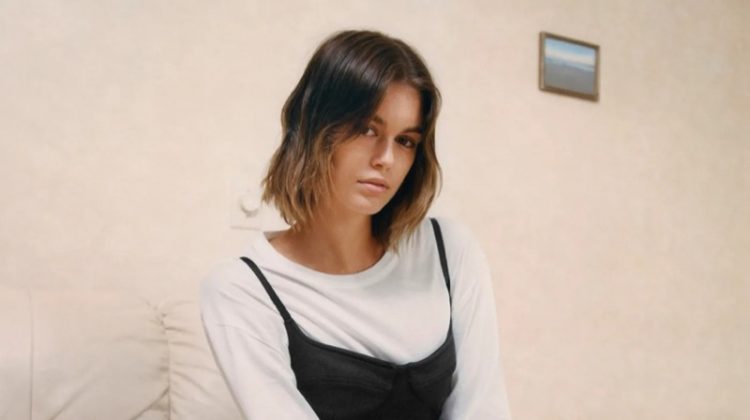 Model Kaia Gerber appears in Heron Preston for Calvin Klein campaign.