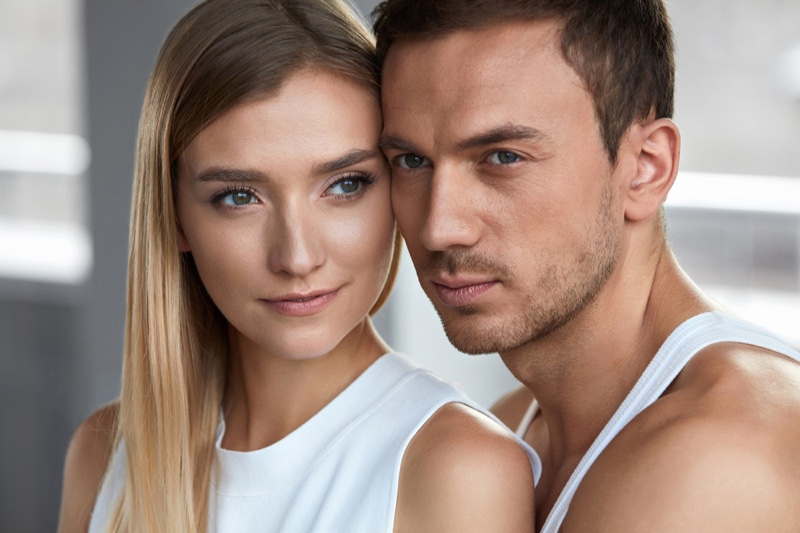 Couple Beauty Skincare Male Female Models