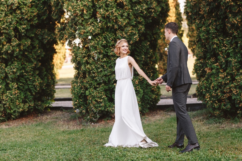 Couple Outdoor Wedding Bride Groom