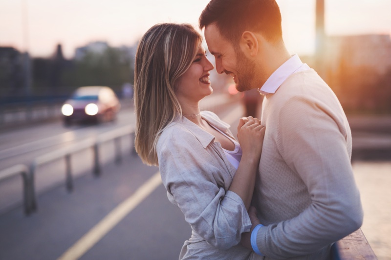 Couple Romantic Embrace Happy