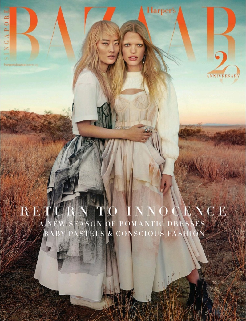 Li Xiao Xing & Daphne Groeneveld on Harper's Bazaar Singapore April 2021 Cover