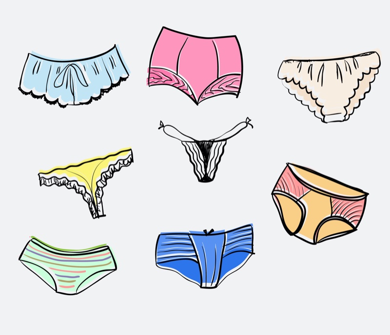 Different Underwear Styles Illustration Women