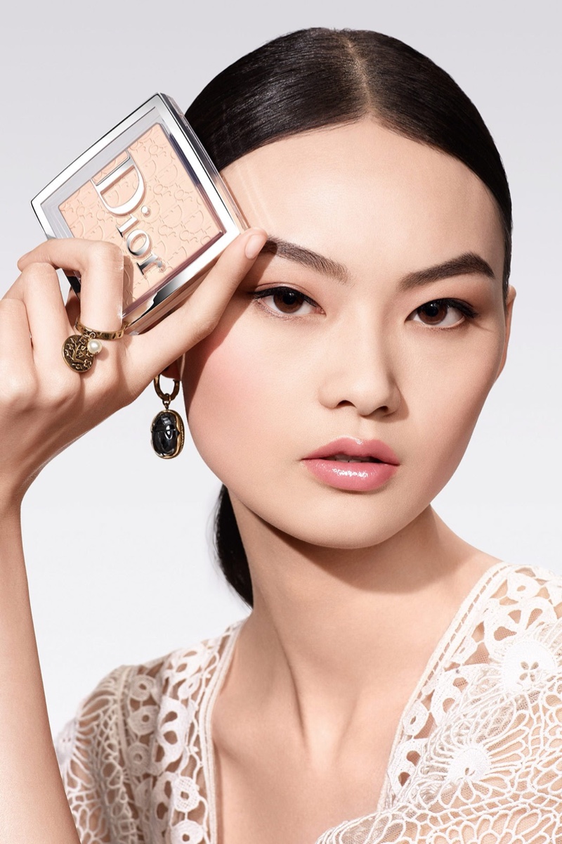 He Cong stars in Dior Backstage Powder-no-Powder makeup campaign.