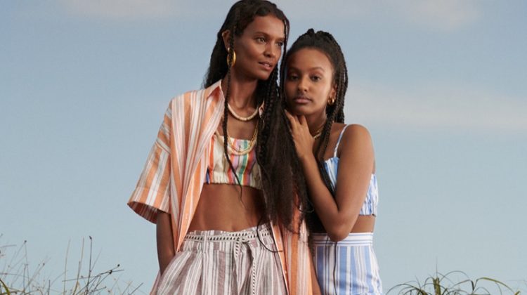 Liya Kebede and Raee in Paris Bookstores with Louis Vuitton